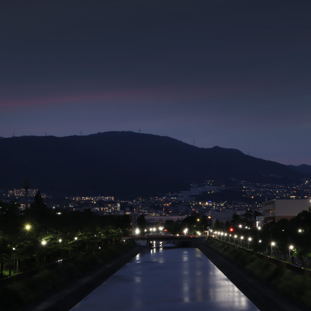 芦屋の宮川の河口付近からの夕景